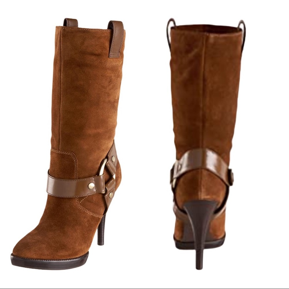 BCBGeneration Sirlo Brown Suede Midi Boots 6.5